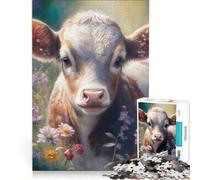 Jigsaw Puzzle1000 Pieces Lovely Little Cow Brain Teaser Game Train Your Brain And Hands Suitable for Desktop Decoration 50x75cm