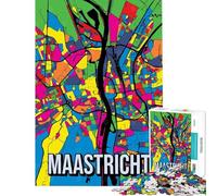 Jigsaw Puzzle1000 Pieces Maastricht Netherlands Pop Art City Map for Educational Game Addictive Toys to Cultivate Patience Great Gifts And Toys Birthday Present (size 38x26cm)