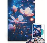 Jigsaw Puzzle1000 Pieces Magnolia Blooms at Night Brain Teaser Game Train Your Brain And Hands Suitable for Desktop Decoration 50x75cm