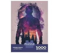 Jigsaw Puzzle1000 Pieces Man Galaxy Silhouette Adult Jigsaw Puzzle Hands-on Game For Family Fun Unique Gifts for Birthday And Christmas 38x26cm/1000pcs