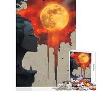 Jigsaw Puzzle1000 Pieces Mother Nature And The Blood Moon Puzzles for Teenagers Difficult Hard Challenging To Complete Challenging Game Gifts (50x75cm)