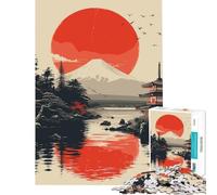 Jigsaw Puzzle1000 Pieces Mount Fuji Sunset Brain Intelligence Challenge Addictive Toys Hands-on Game Birthday Present Secret Santa Gifts (Size 38x26cm)