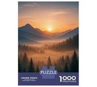 Jigsaw Puzzle1000 Pieces Mountain Sunrise with Foggy Forest Adult Jigsaw Puzzle Hands-on Game For Family Fun Unique Gifts for Birthday And Christmas 70x50cm/1000pcs