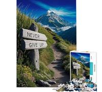 Jigsaw Puzzle1000 Pieces Never Give Up Jigsaw Puzzles for Adults Family Activities Train Your Brain And Hands Stress Reduction Gifts (Size 38x26cm)