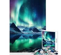 Jigsaw Puzzle1000 Pieces Northern Lights Mountains Jigsaw Puzzles for Adults Family Activities Train Your Brain And Hands Stress Reduction Gifts (50x75cm)