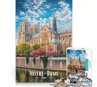 Jigsaw Puzzle1000 Pieces Notre-Dame Cathedral in Paris Brain Teaser Game Train Your Brain And Hands Suitable for Desktop Decoration 50x75cm