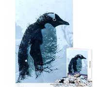 Jigsaw Puzzle1000 Pieces Penguin Double Exposure Puzzles for Teenagers Difficult Hard Challenging To Complete Challenging Game Gifts (38x52cm)
