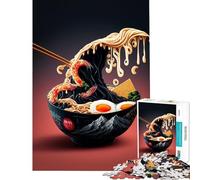 Jigsaw Puzzle1000 Pieces Ramen Japan Neon Food Brain Intelligence Challenge Addictive Toys Hands-on Game Birthday Present Secret Santa Gifts (Size 75x50cm)