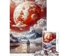 Jigsaw Puzzle1000 Pieces Red Planet Astronaut Jigsaw Puzzles for Adults Stress Reliever Difficult And Challenge Addictive Toys to Cultivate Patience (38x52cm)