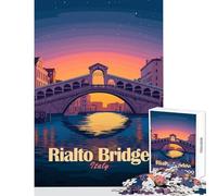 Jigsaw Puzzle1000 Pieces Rialto Bridge, Venice, Italy Jigsaws for Adults Puzzle Family Activities Help The Brain Exercise Addictive Toys to Cultivate Patience (38x26cm)