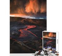 Jigsaw Puzzle1000 Pieces River of Lava Under Dramatic Sky Puzzles for Teenagers Difficult Hard Challenging To Complete Challenging Game Gifts (50x75cm)