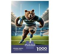 Jigsaw Puzzle1000 Pieces Rugby Bear Poster Print Adult Jigsaw Relaxing Games Staycation Kill Time Unique Gifts for Birthday And Christmas 38x26cm/1000pcs