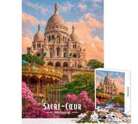 Jigsaw Puzzle1000 Pieces Sacré-Cœur Basilica, Montmartre, Paris Brain Teaser Game for The Whole Family Home Decoration Toys Wishlist with Santa Claus (50x75cm)