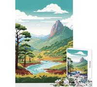 Jigsaw Puzzle1000 Pieces Serene Mountain River Jigsaws for Adults Puzzle Family Activities Help The Brain Exercise Addictive Toys to Cultivate Patience (50x75cm)