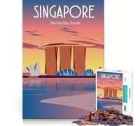 Jigsaw Puzzle1000 Pieces Singapore Flawless Cut Fun Logic Fun Toy Free Play Game Birthday Activity (50x75cm)