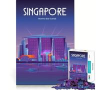Jigsaw Puzzle1000 Pieces Singapore Marina Bay Sands Flawless Cut Fun Logic Fun Toy Free Play Game Birthday Activity (50x75cm)