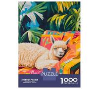 Jigsaw Puzzle1000 Pieces Sleeping Alpaca in Tropical Paradise Adult Jigsaw Puzzle Hands-on Game For Family Fun Unique Gifts for Birthday And Christmas 70x50cm/1000pcs