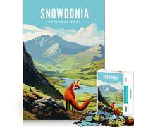 Jigsaw Puzzle1000 Pieces Snowdonia National Park Neat Cut Decor Brain Game Gift Calm Game Time Birthday Activity (38x52cm)
