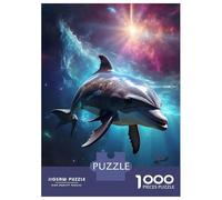 Jigsaw Puzzle1000 Pieces Space Dolphin Adult Jigsaw Puzzle Hands-on Game For Family Fun Unique Gifts for Birthday And Christmas 52x38cm/1000pcs