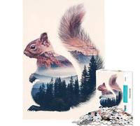 Jigsaw Puzzle1000 Pieces Squirrel Mountain Landscape Brain Intelligence Challenge Addictive Toys Hands-on Game Birthday Present Secret Santa Gifts (Size 38x26cm)