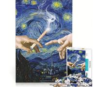 Jigsaw Puzzle1000 Pieces Starry Night Pass Joint No Judgment, Brain Teaser Game, Train Your Brain And Hands, Suitable for Desktop Decoration 38x52cm