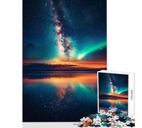 Jigsaw Puzzle1000 Pieces Starry Night Sky Reflections Brain Teaser Game for The Whole Family Home Decoration Toys Wishlist with Santa Claus (38x52cm)