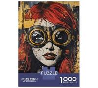 Jigsaw Puzzle1000 Pieces Steampunk Goggles Woman Art Print Adult Jigsaw Relaxing Games Staycation Kill Time Unique Gifts for Birthday And Christmas 38x26cm/1000pcs