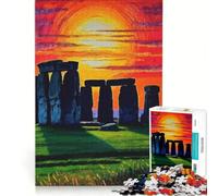 Jigsaw Puzzle1000 Pieces Stonehenge Sunset, Brain Teaser Game, Train Your Brain And Hands, Suitable for Desktop Decoration 38x52cm