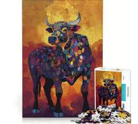 Jigsaw Puzzle1000 Pieces Strong Bull Gustav Style, Brain Teaser Game, Train Your Brain And Hands, Suitable for Desktop Decoration 50x75cm