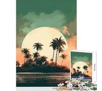Jigsaw Puzzle1000 Pieces Sundown Over The Tropics Jigsaws for Adults Puzzle Stress Reliever Difficult And Challenge Toy Intellectual Game (38x52cm)