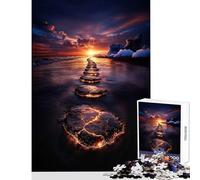 Jigsaw Puzzle1000 Pieces Sunset Path to The Horizon Educational Toy Great Gift for Games Family Game Improving Love between Couples Size 50x75cm