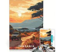 jigsaw puzzle1000 pieces Tanzania Travel Poster | Precision cutting Fun activities at home Enhance love between couples 38x52cm