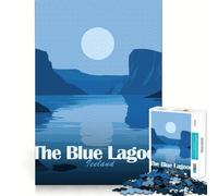 Jigsaw Puzzle1000 Pieces The Blue Lagoon, Iceland Neat Cut Decor Brain Game Gift Calm Game Time Birthday Activity(38x26cm)