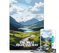 Jigsaw Puzzle1000 Pieces The West Highland Way, Scotland Flawless Cut Fun Logic Fun Toy Free Play Game Birthday Activity (38x52cm)