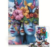 Jigsaw Puzzle1000 Pieces Three Beautiful Faces with Flowers Toy Wall Decor Birthday Present Unique Gifts for Birthday And Christmas 38x52cm