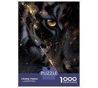 Jigsaw Puzzle1000 Pieces Tiger Golden Gaze Adult Jigsaw Puzzle Anti-Stress Toys Staycation Kill Time Unique Gifts for Birthday And Christmas 38x26cm/1000pcs