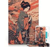 Jigsaw Puzzle1000 Pieces Traditional Asian Manga Neat Cut Decor Brain Game Gift Calm Game Time Birthday Activity (50x75cm)