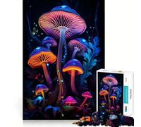 Jigsaw Puzzle1000 Pieces Trippy Mushrooms Flawless Cut Fun Logic Fun Toy Free Play Game Birthday Activity (50x75cm)