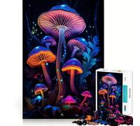 Jigsaw Puzzle1000 Pieces Trippy Mushrooms Neat Cut Decor Brain Game Gift Calm Game Time Birthday Activity(38x26cm)