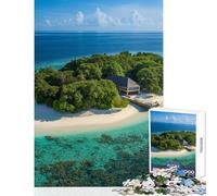 Jigsaw Puzzle1000 Pieces Tropical Escape Haven Relax Games Precision Cutting Toy Wall Decor Deal As Gifts for The Whole Family (38X52cm)