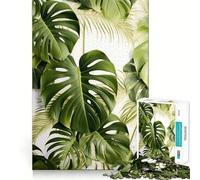 Jigsaw Puzzle1000 Pieces Tropical Monstera Natural Flawless Cut Fun Logic Fun Toy Free Play Game Birthday Activity(38x26cm)