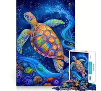 Jigsaw Puzzle1000 Pieces Turtle Watercolor Animal Flawless Cut Fun Logic Fun Toy Free Play Game Birthday Activity(38x26cm)