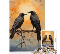 Jigsaw Puzzle1000 Pieces Two Black Ravens Puzzles for Teenagers Difficult Hard Challenging To Complete Challenging Game Gifts (38x52cm)