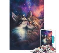 Jigsaw Puzzle1000 Pieces Two Cats In Love Brain Intelligence Challenge Addictive Toys Hands-on Game Birthday Present Secret Santa Gifts (Size 38x52cm)