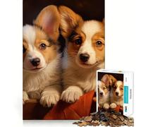 Jigsaw Puzzle1000 Pieces Two Pembroke Welsh Corgis Flawless Cut Fun Logic Fun Toy Free Play Game Birthday Activity (50x75cm)