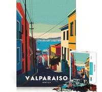 Jigsaw Puzzle1000 Pieces Valparaiso, Chile Cityscape Neat Cut Decor Brain Game Gift Calm Game Time Birthday Activity (50x75cm)