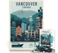 Jigsaw Puzzle1000 Pieces Vancouver Canada Travel Neat Cut Decor Brain Game Gift Calm Game Time Birthday Activity(38x26cm)