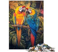 Jigsaw Puzzle1000 Pieces Vibrant Parrots in Jungle- Puzzles for Teenagers Hand Speed Race for Birthday, Chrismas Brain Intelligence Challenge Addictive Toys (38x52cm/1000pcs)