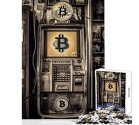Jigsaw Puzzle1000 Pieces Vintage Bitcoin ATM Home Decoration Toys Great Gift for Games Hands-on Game Difficult And Challenge Size 38x26cm