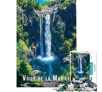 Jigsaw Puzzle1000 Pieces Voile De La Mariée Waterfall, La Reunion Jigsaw Puzzles for Adults Family Activities Train Your Brain And Hands Stress Reduction Gifts (Size 50x75cm)